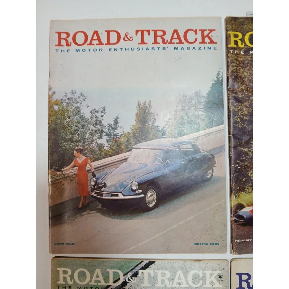 VINTAGE 1958 ROAD AND‎ TRACK MAGAZINE LOT OF 4 ISSUES RACING PERFORMANCE CARS